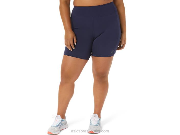short feminino pr lyte 5in com bolsos 462T3296 casaco de pavão Asics