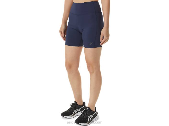 short feminino pr lyte 5in com bolsos 462T3296 casaco de pavão Asics