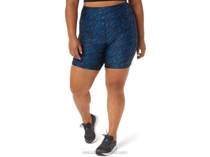 short feminino pr lyte 5in com bolsos 462T3299 estampa noturna/lake drive Asics