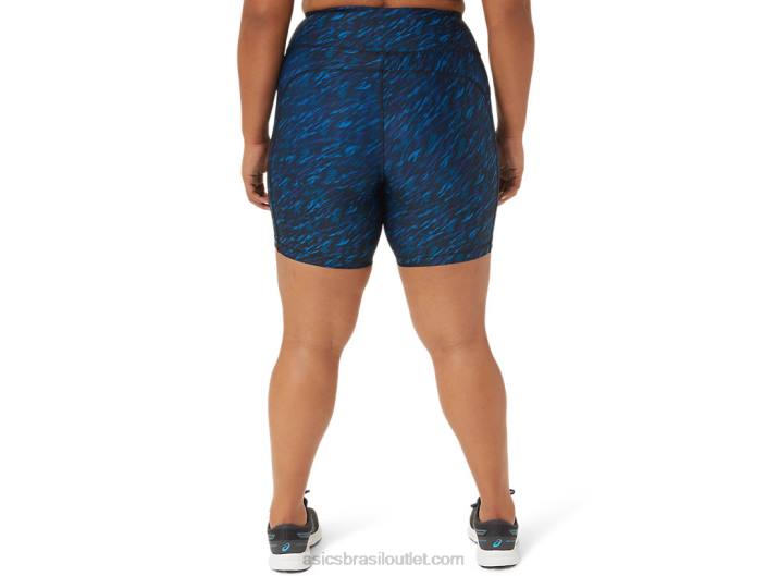 short feminino pr lyte 5in com bolsos 462T3299 estampa noturna/lake drive Asics