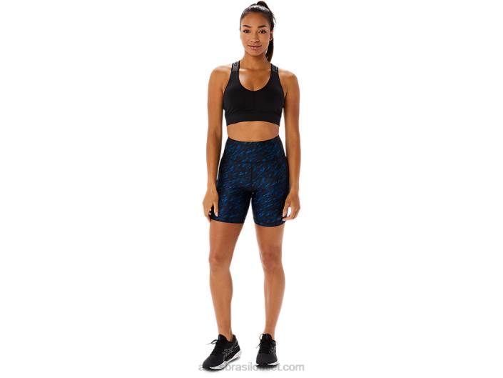short feminino pr lyte 5in com bolsos 462T3299 estampa noturna/lake drive Asics
