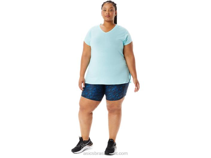 short feminino pr lyte 5in com bolsos 462T3299 estampa noturna/lake drive Asics