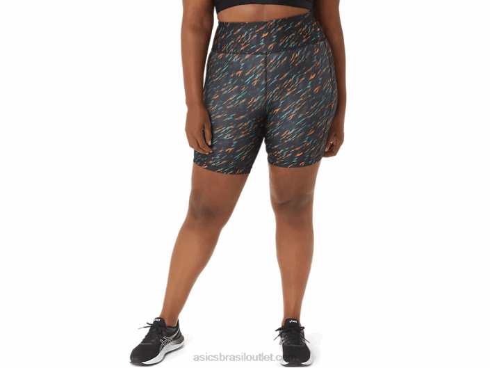 short feminino pr lyte 5in com bolsos 462T3301 sombra noturna/sage print Asics