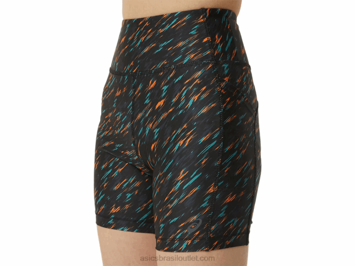 short feminino pr lyte 5in com bolsos 462T3301 sombra noturna/sage print Asics