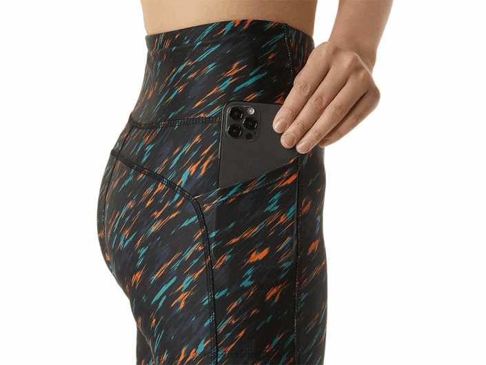 short feminino pr lyte 5in com bolsos 462T3301 sombra noturna/sage print Asics