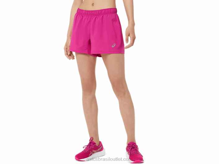 short feminino prata 4in 462T3580 vermelho fúcsia Asics
