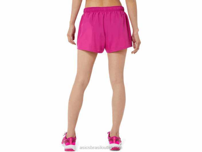 short feminino prata 4in 462T3580 vermelho fúcsia Asics