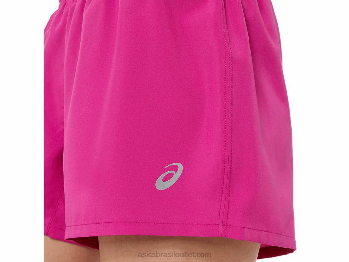 short feminino prata 4in 462T3580 vermelho fúcsia Asics