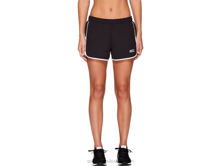 short feminino trançado esportivo moment 462T4167 desempenho preto Asics