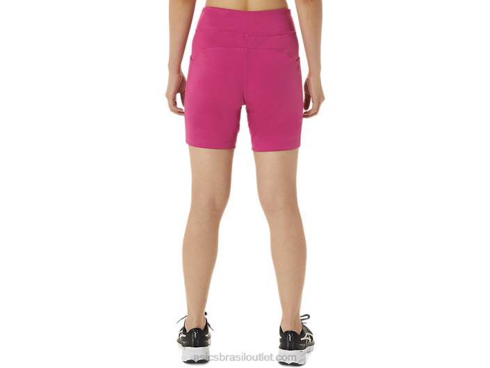short feminino tricô 7 polegadas 462T3376 vermelho fúcsia Asics