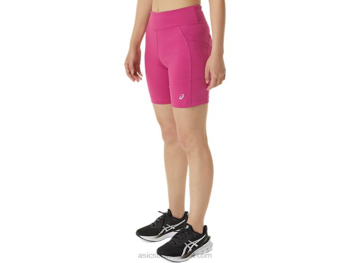 short feminino tricô 7 polegadas 462T3376 vermelho fúcsia Asics