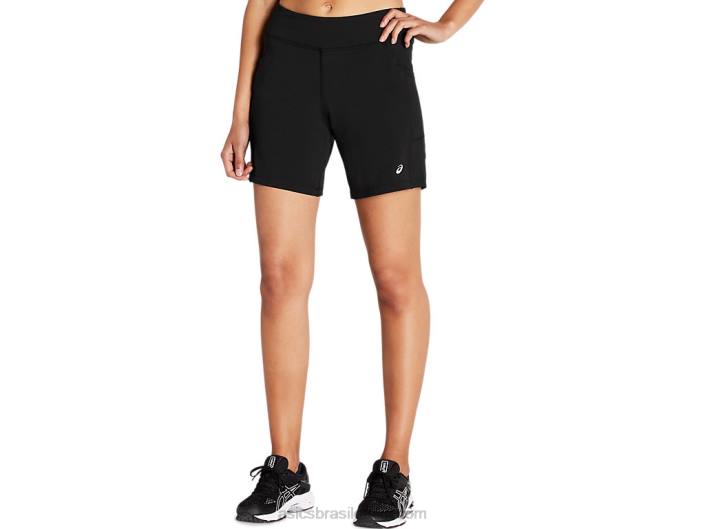 short feminino tricô 7 polegadas 462T4161 desempenho preto Asics
