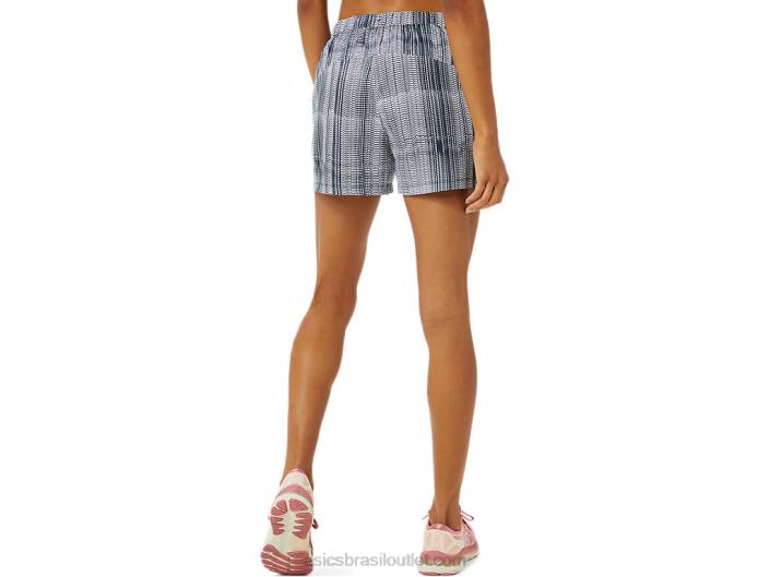 short gráfico 3 polegadas pronto para uso feminino 462T3474 impressão azul francês/quase rosa Asics