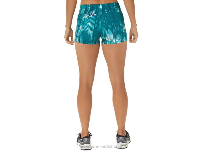 short trem 2 polegadas feminino 462T3083 perf tie dye estampa de veludo pinheiro Asics