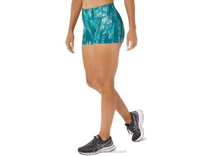 short trem 2 polegadas feminino 462T3083 perf tie dye estampa de veludo pinheiro Asics