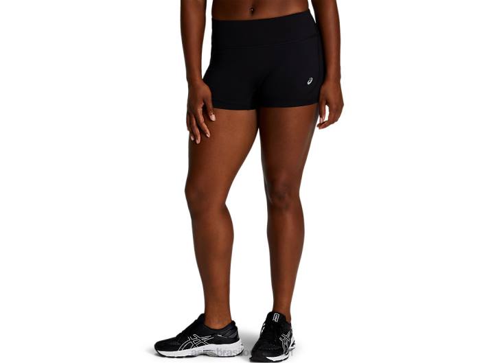 short trem 2 polegadas feminino 462T4164 desempenho preto Asics