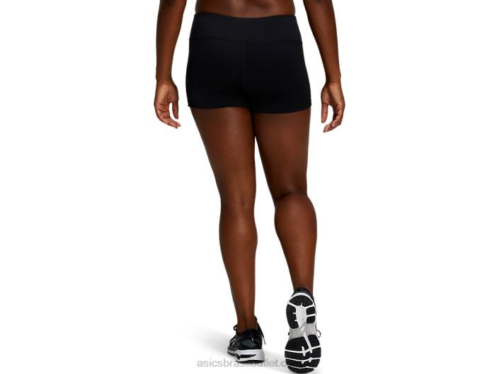 short trem 2 polegadas feminino 462T4164 desempenho preto Asics