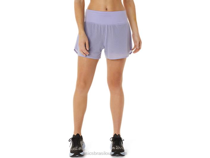 ventilação feminina 2-n-1 3,5 polegadas curta 462T3030 vapor/sombra noturna Asics