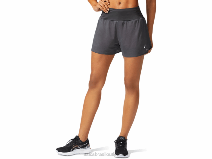ventilação feminina 2-n-1 3,5 polegadas curta 462T3975 cinza grafite/pétala de pêssego Asics