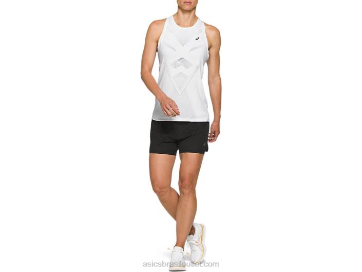 ventilação feminina 2-n-1 3,5 polegadas curta 462T4134 desempenho preto Asics