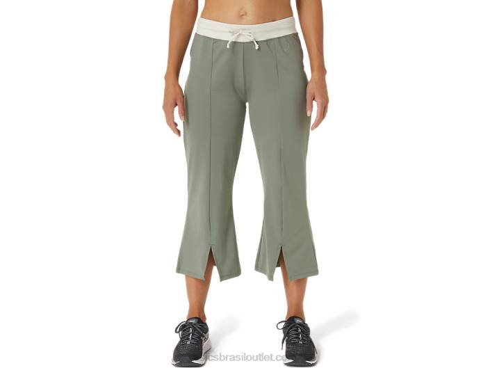 w calça flare reaproveitada 462T2740 líquen verde/bétula Asics