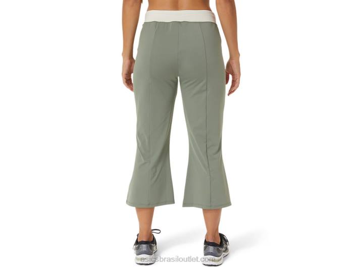 w calça flare reaproveitada 462T2740 líquen verde/bétula Asics