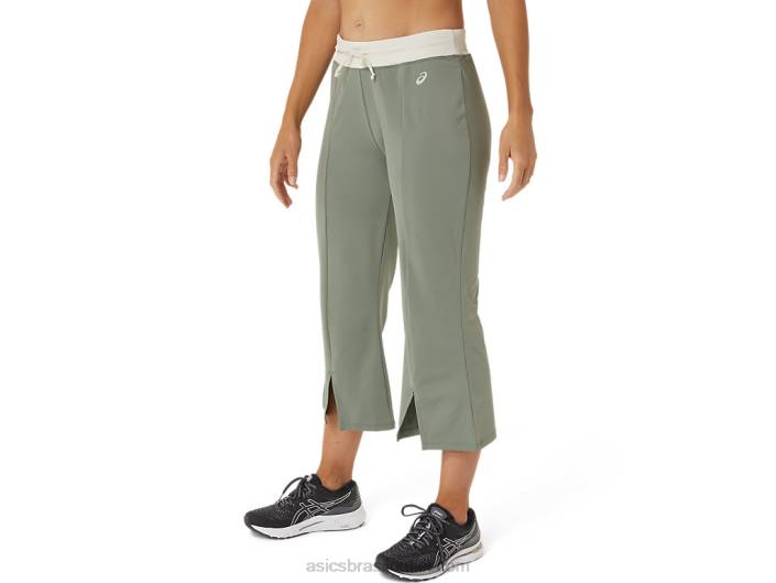 w calça flare reaproveitada 462T2740 líquen verde/bétula Asics