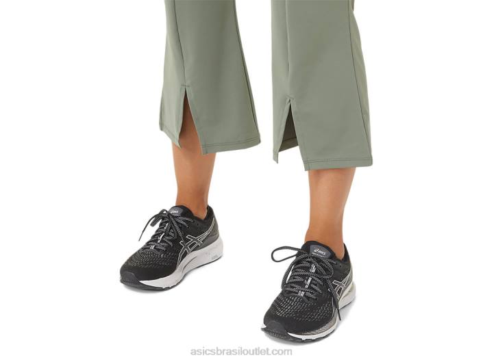 w calça flare reaproveitada 462T2740 líquen verde/bétula Asics