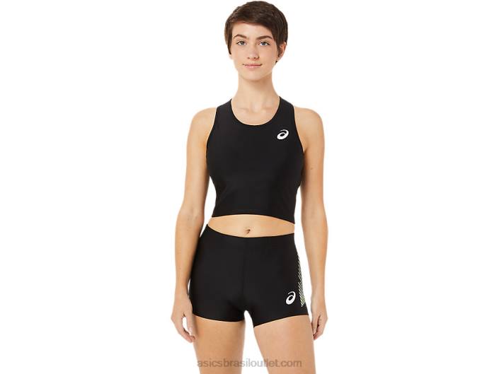 camisa de sutiã de trilha feminina 462T3395 desempenho preto Asics