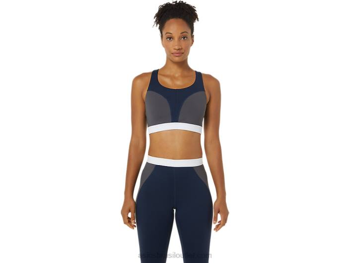 feminino o novo sutiã forte reaproveitado 462T3828 pavão/piemonte cinza/branco Asics
