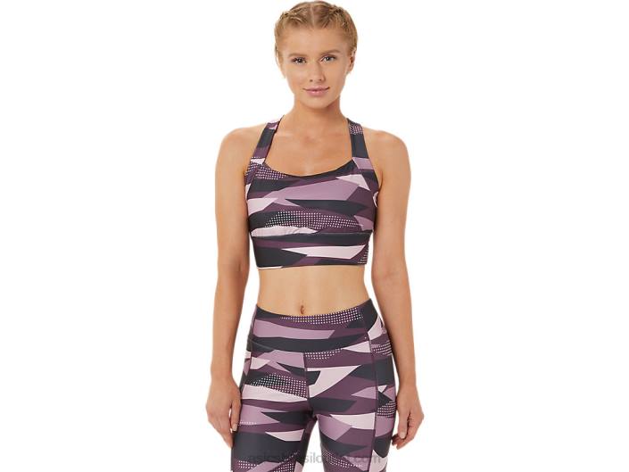 novo sutiã estampado forte 92 feminino 462T3337 impressão quase rosa Asics