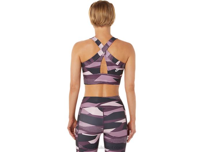 novo sutiã estampado forte 92 feminino 462T3337 impressão quase rosa Asics