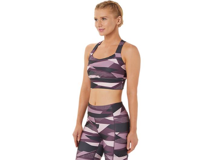 novo sutiã estampado forte 92 feminino 462T3337 impressão quase rosa Asics
