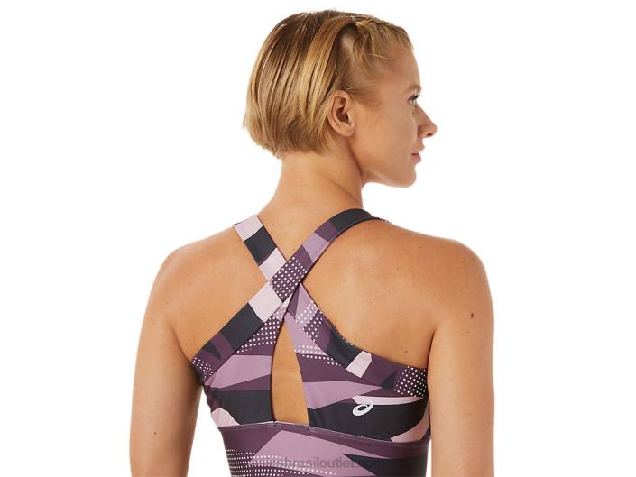novo sutiã estampado forte 92 feminino 462T3337 impressão quase rosa Asics