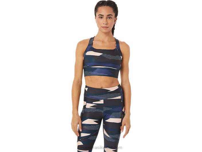 novo sutiã estampado forte 92 feminino 462T3469 impressão de brisa Asics