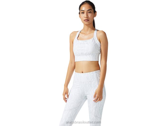 novo sutiã estampado forte 92 feminino 462T3776 impressão branca brilhante Asics