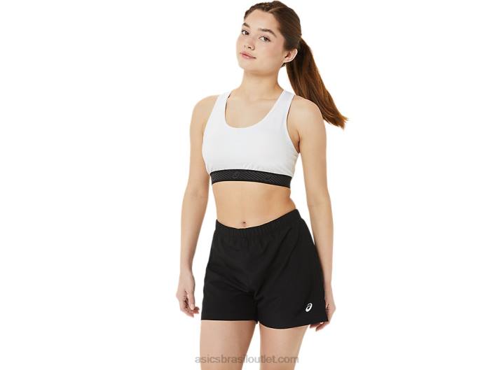 sutiã acolchoado circuito ii feminino 462T2953 branco/preto brilhante Asics