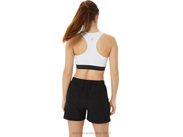 sutiã acolchoado circuito ii feminino 462T2953 branco/preto brilhante Asics