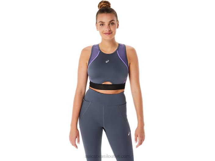 sutiã de treinamento de painel de malha feminino 462T2289 transportadora cinza Asics