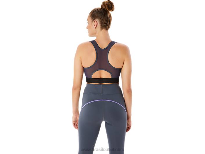 sutiã de treinamento de painel de malha feminino 462T2289 transportadora cinza Asics