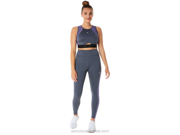 sutiã de treinamento de painel de malha feminino 462T2289 transportadora cinza Asics