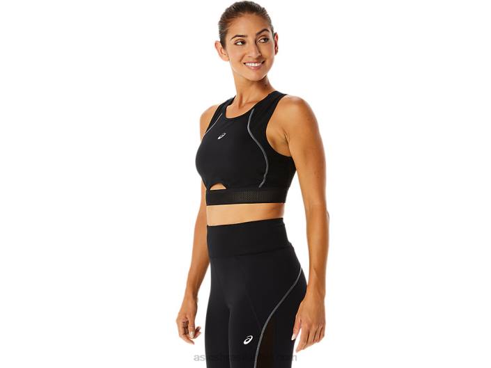sutiã de treinamento de painel de malha feminino 462T2303 desempenho preto Asics