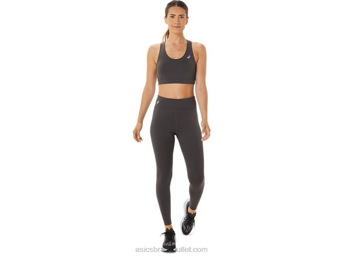 sutiã feminino amarrado nas costas 462T2956 cinza obsidiana Asics