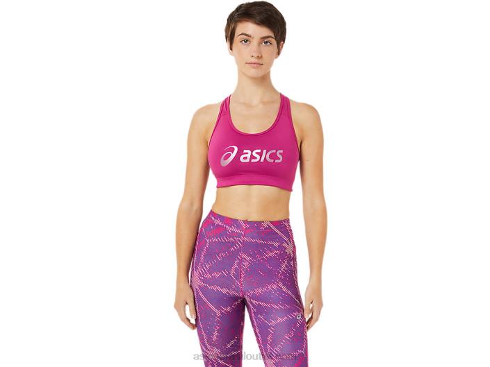 sutiã feminino com logo sakura 462T3459 vermelho fúcsia Asics