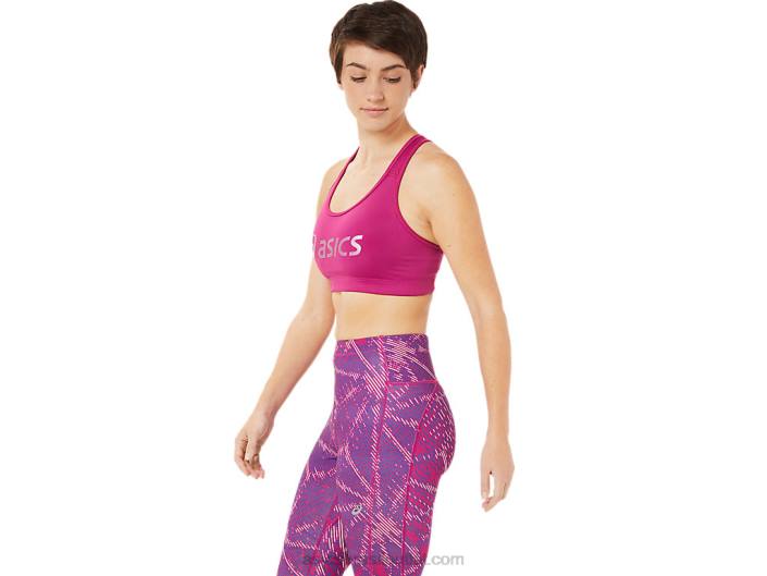 sutiã feminino com logo sakura 462T3459 vermelho fúcsia Asics