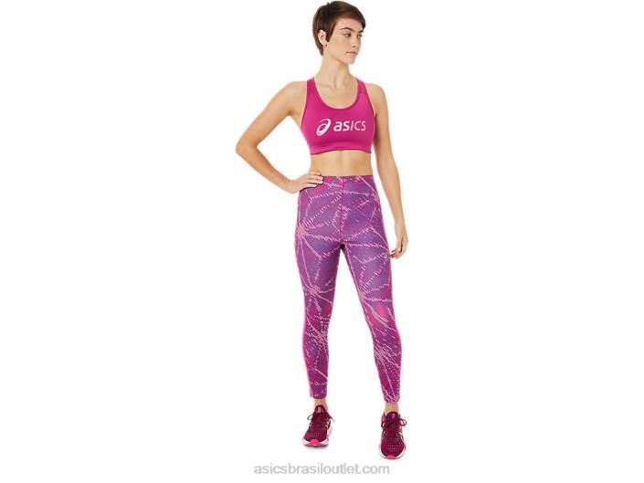 sutiã feminino com logo sakura 462T3459 vermelho fúcsia Asics