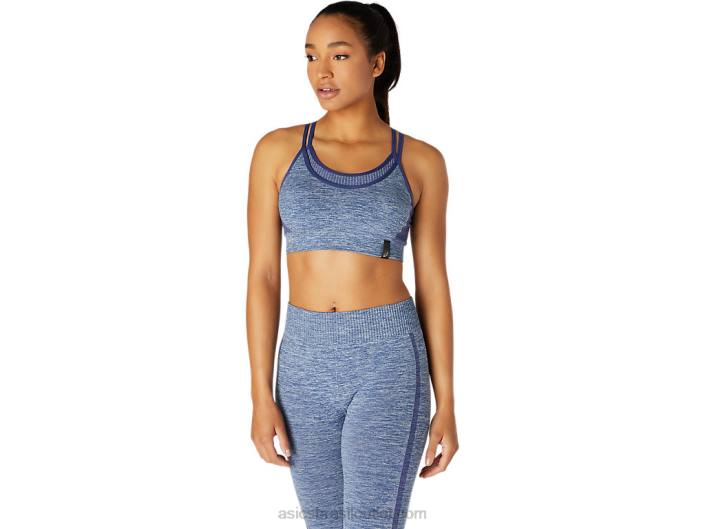 sutiã feminino reversível sem costura 462T3662 trovão azul Asics