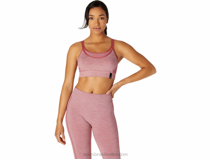 sutiã feminino reversível sem costura 462T3664 rosa esfumada Asics