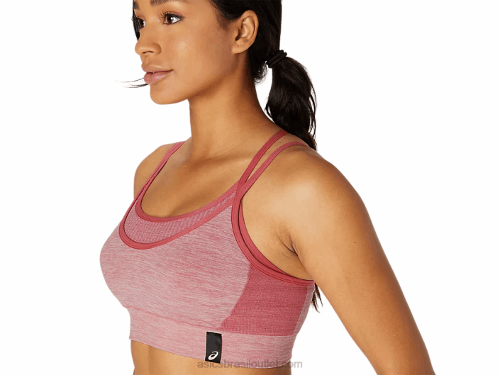 sutiã feminino reversível sem costura 462T3664 rosa esfumada Asics