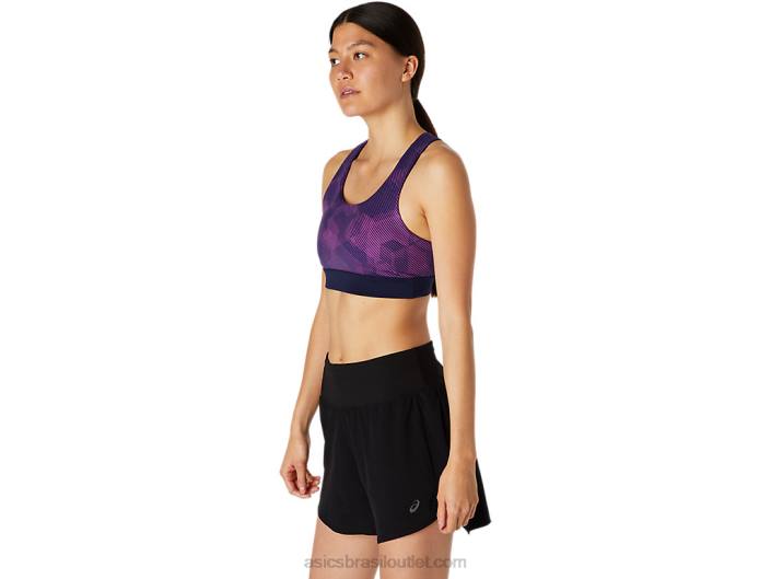 sutiã pr lyte feminino 462T4111 impressão digital de uva/pavão Asics